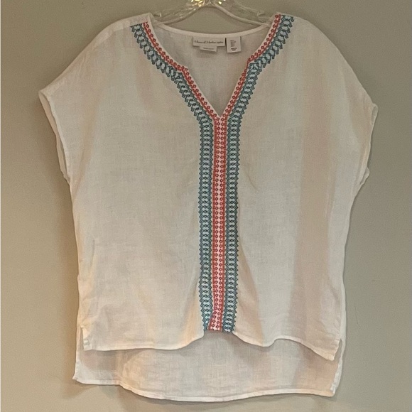 House Of Harlow 1960 Shirt Linen Embroidered Top Size S Small Blouse - Picture 2 of 7